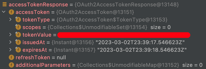 응답으로 온 AccessToken